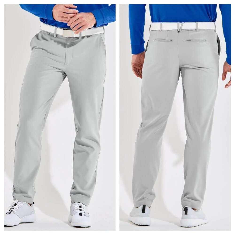 Coolibar Flaig Performance Golf Pants Men's 40x32 Luxacool UPF 50+ Slate Grey